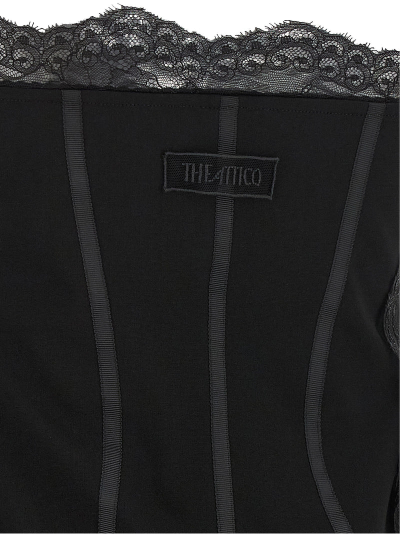 The Attico Black Polyamide Short Dress