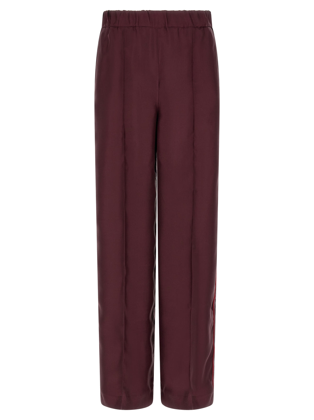 F.R.S. - FOR RESTLESS SLEEPERS Bordeaux Silk Casual Pants