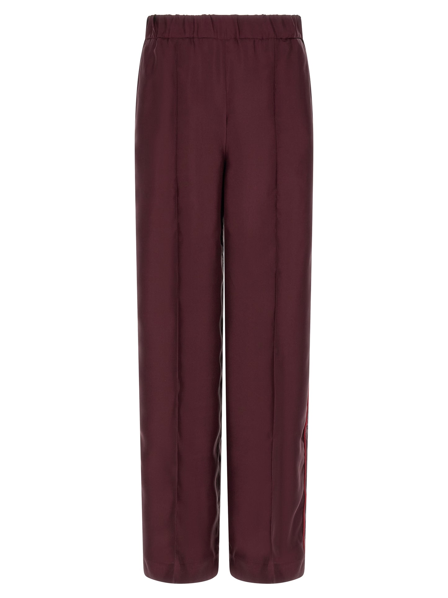 F.R.S. - FOR RESTLESS SLEEPERS Bordeaux Silk Casual Pants