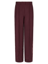 F.R.S. - FOR RESTLESS SLEEPERS Bordeaux Silk Casual Pants