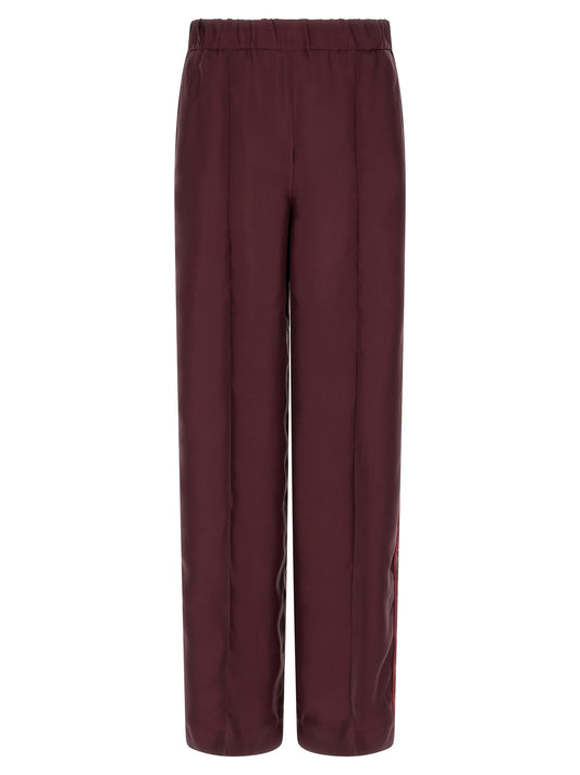 F.R.S. - FOR RESTLESS SLEEPERS Bordeaux Silk Casual Pants