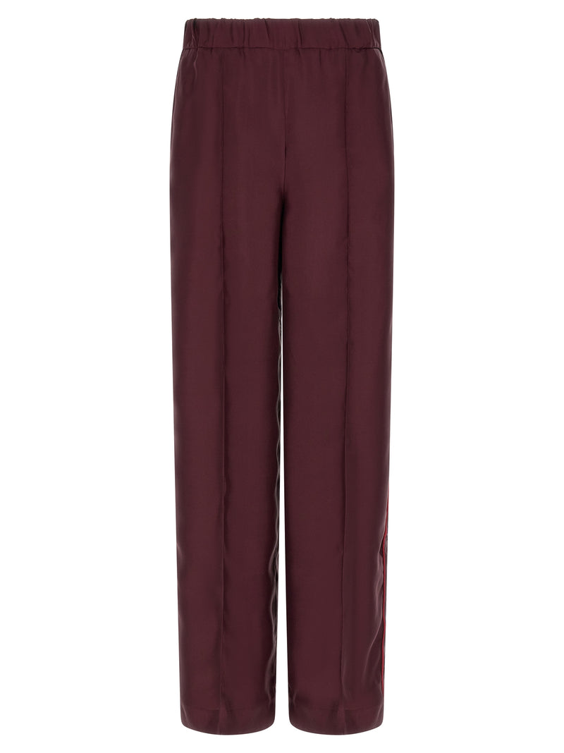 F.R.S. - FOR RESTLESS SLEEPERS Bordeaux Silk Casual Pants