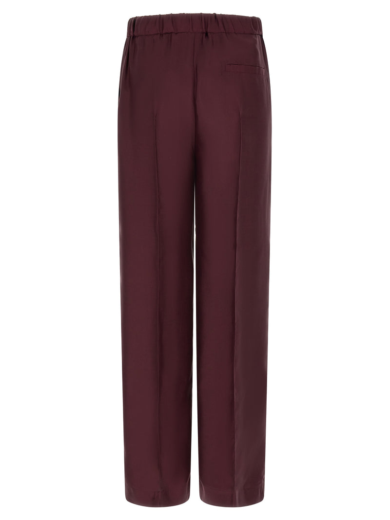F.R.S. - FOR RESTLESS SLEEPERS Bordeaux Silk Casual Pants