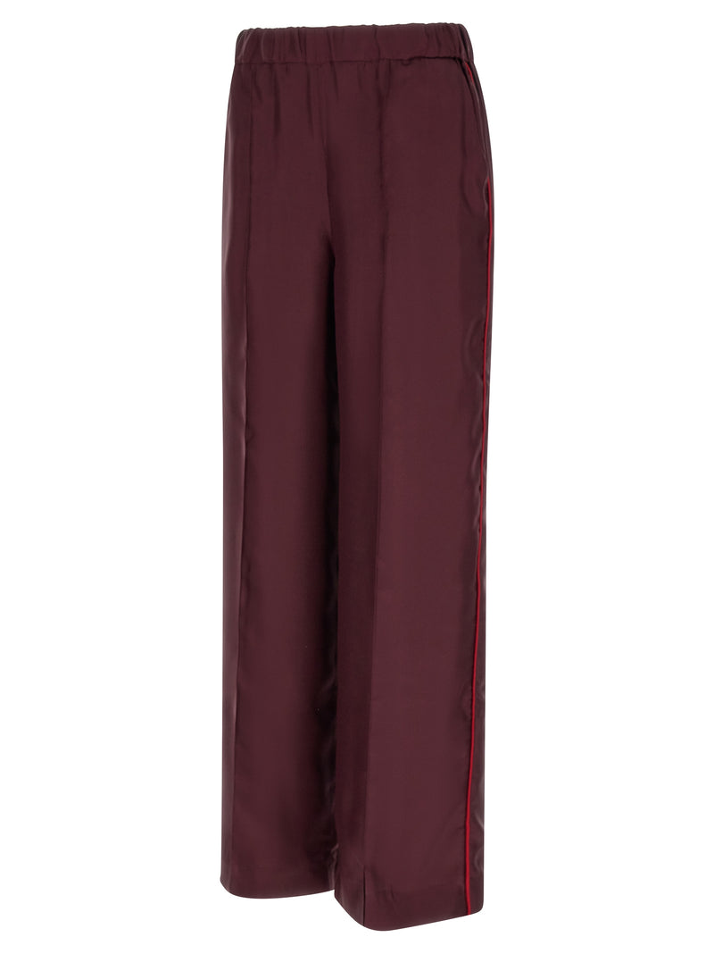 F.R.S. - FOR RESTLESS SLEEPERS Bordeaux Silk Casual Pants