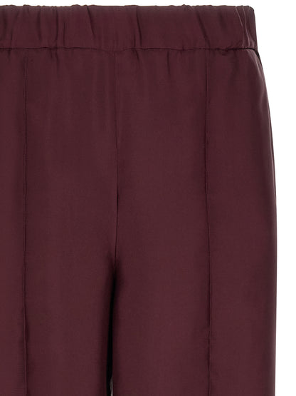 F.R.S. - FOR RESTLESS SLEEPERS Bordeaux Silk Casual Pants