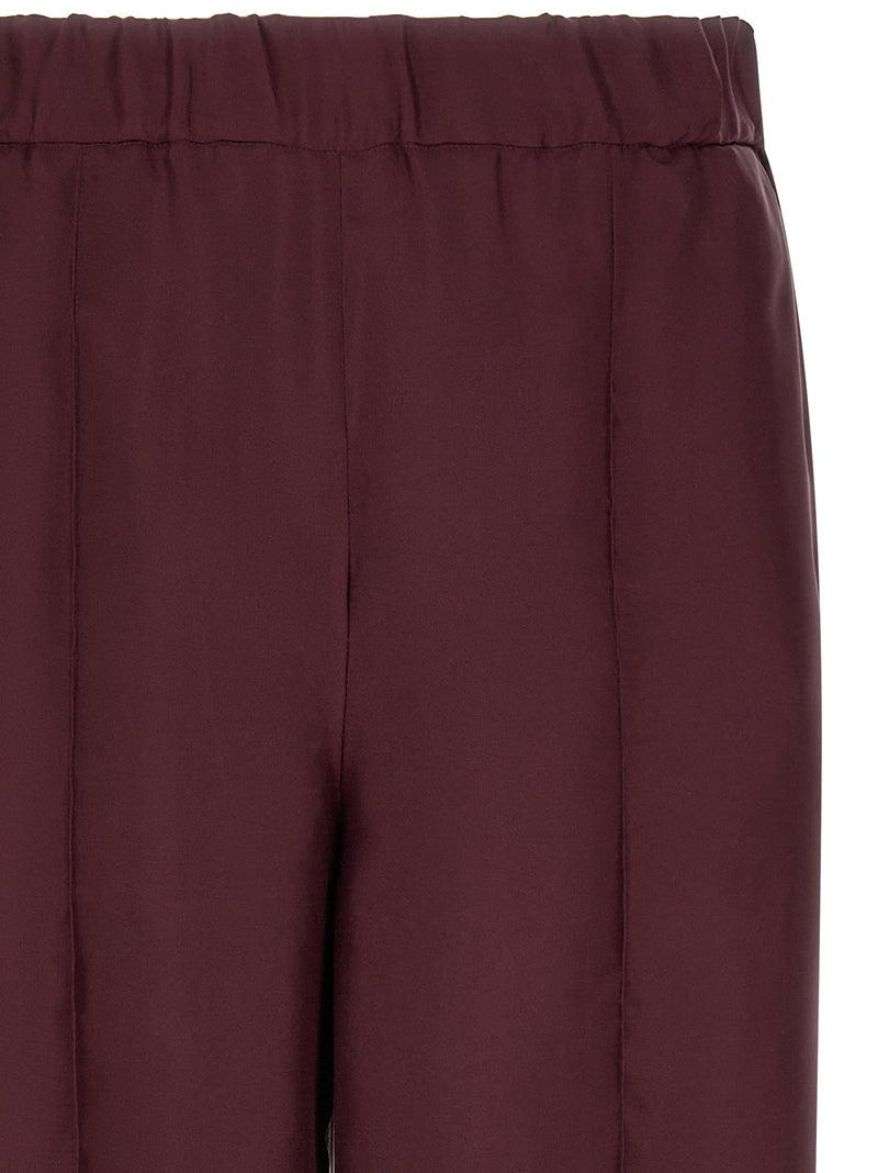 F.R.S. - FOR RESTLESS SLEEPERS Bordeaux Silk Casual Pants