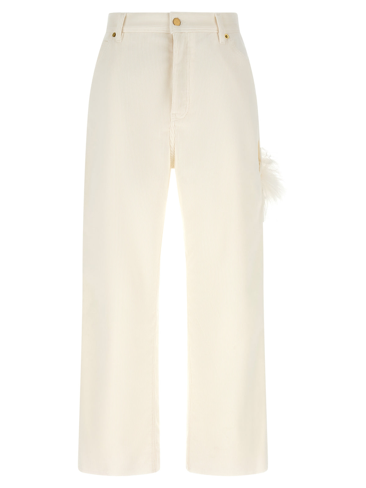 Darkpark White Cotton Casual Pants