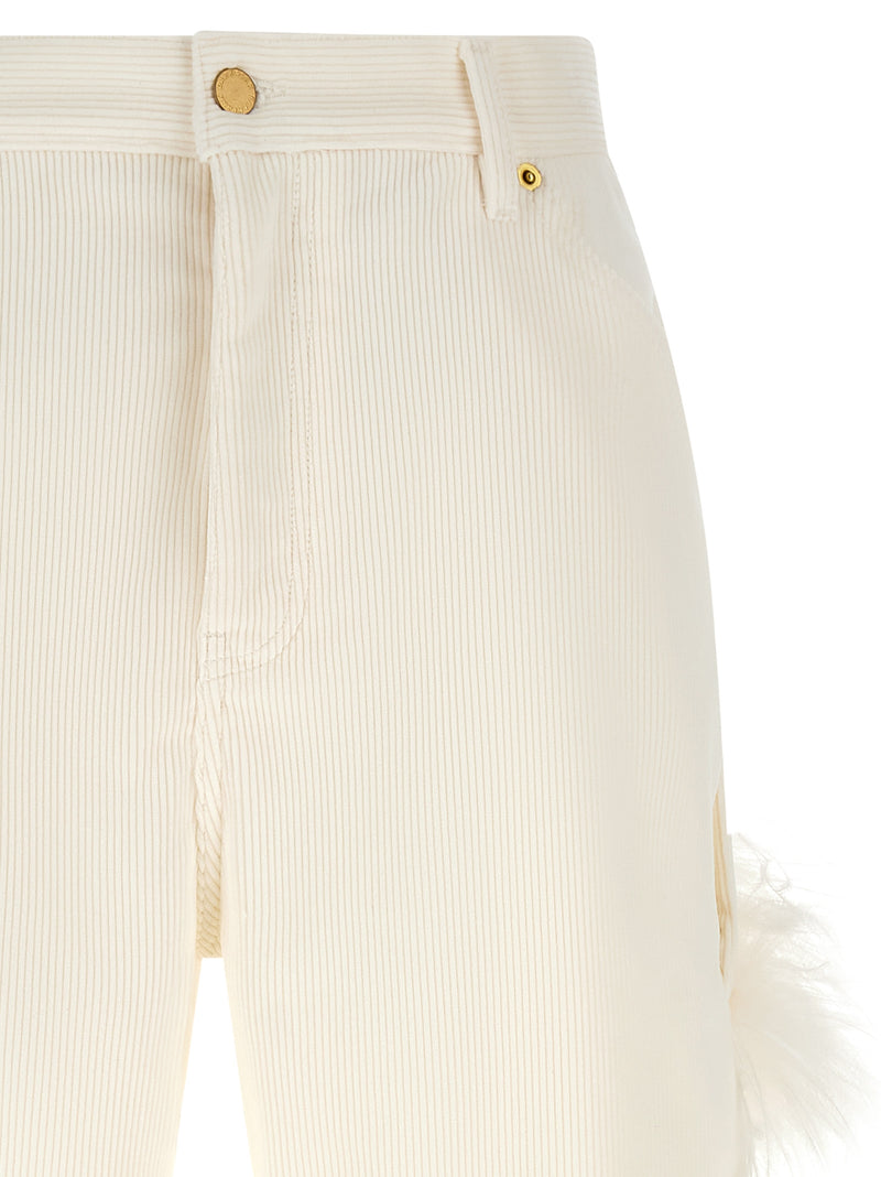 Darkpark White Cotton Casual Pants