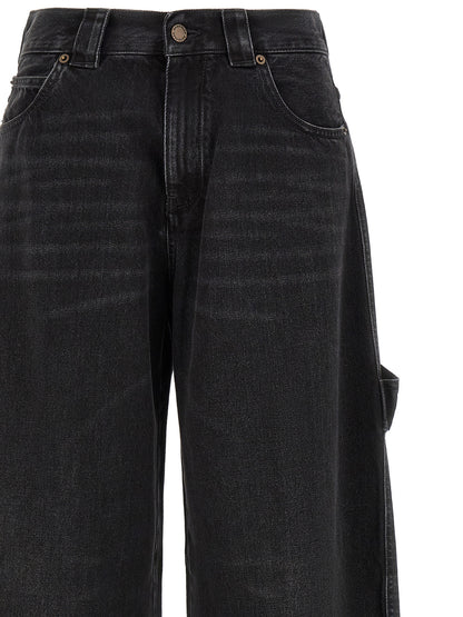 Darkpark Black Cotton Relaxed Fit Jeans