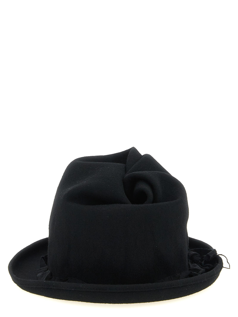 Yohji Yamamoto Black Wool Fedora
