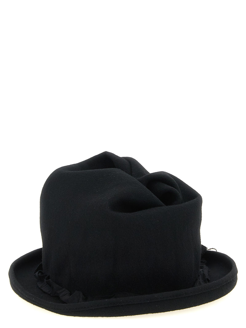 Yohji Yamamoto Black Wool Fedora