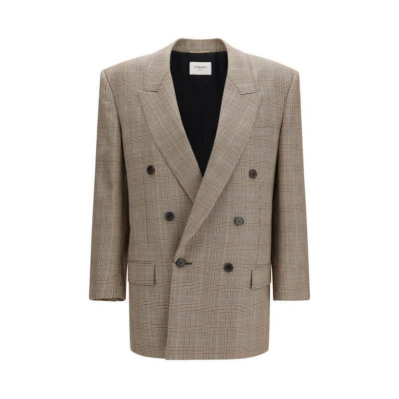 Saint Laurent Beige Wool Oves Aries Blazer