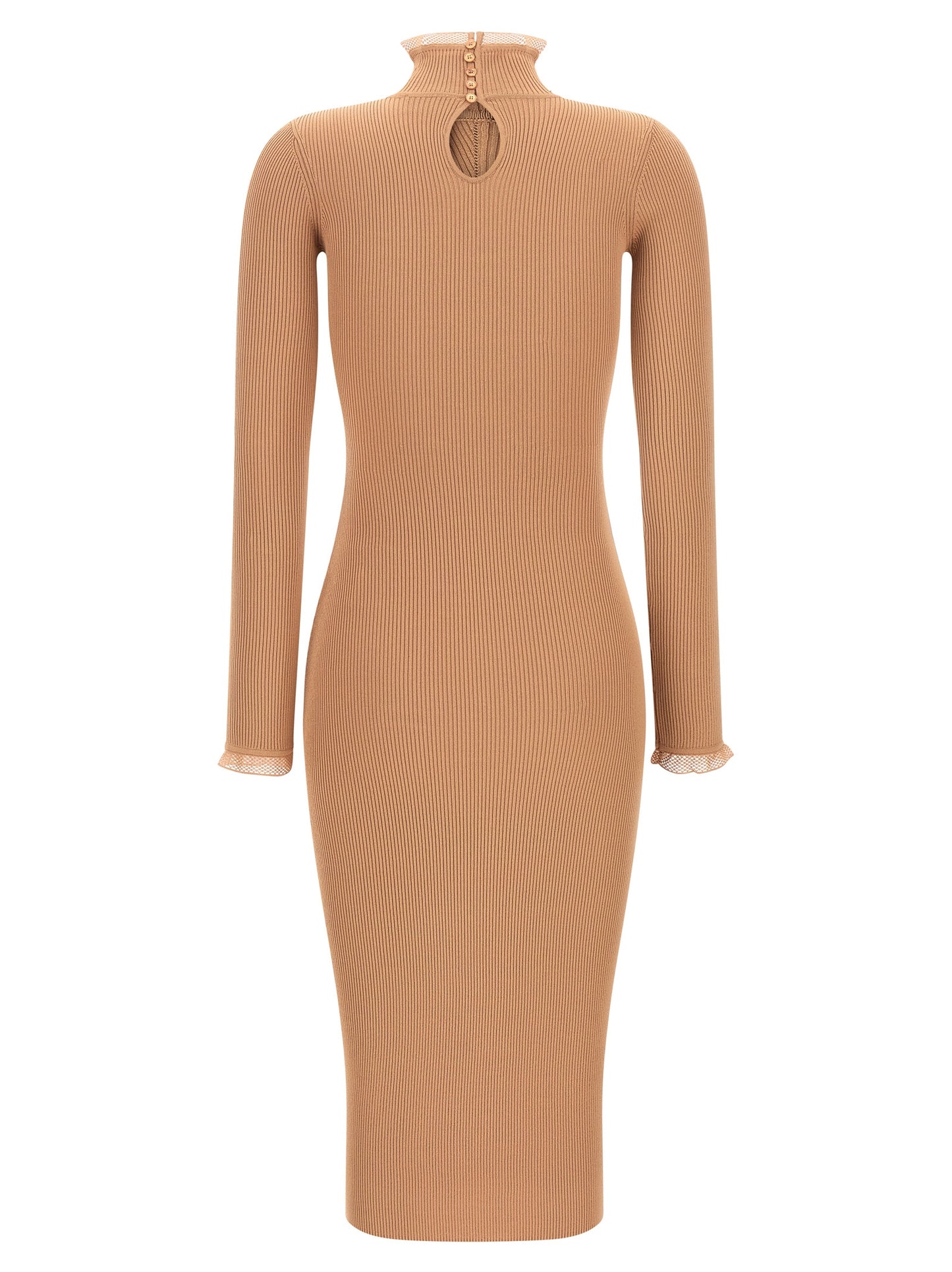 Elisabetta Franchi Beige Viscose Midi Dress