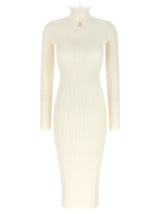 Elisabetta Franchi White Viscose Midi Dress