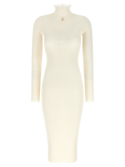 Elisabetta Franchi White Viscose Midi Dress