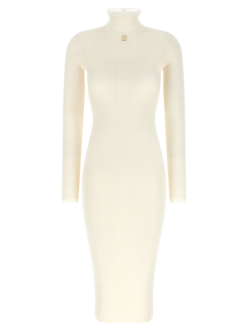Elisabetta Franchi White Viscose Midi Dress