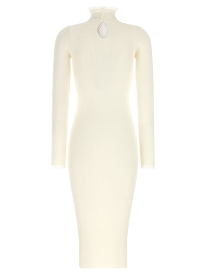 Elisabetta Franchi White Viscose Midi Dress