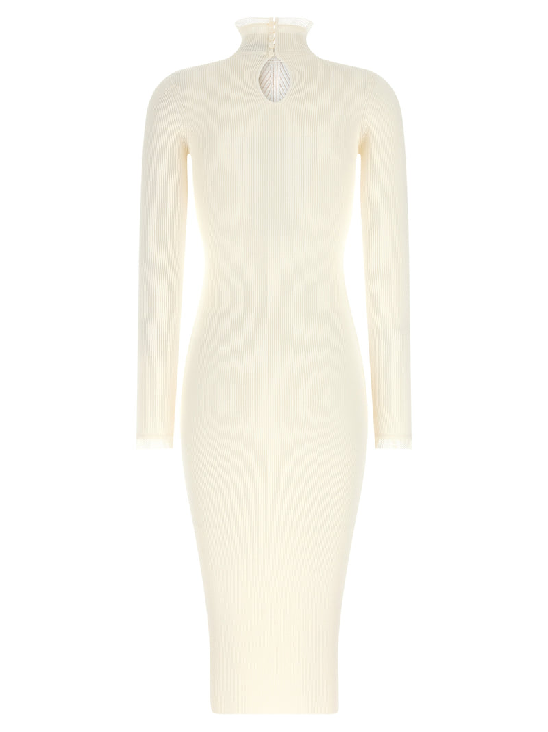 Elisabetta Franchi White Viscose Midi Dress