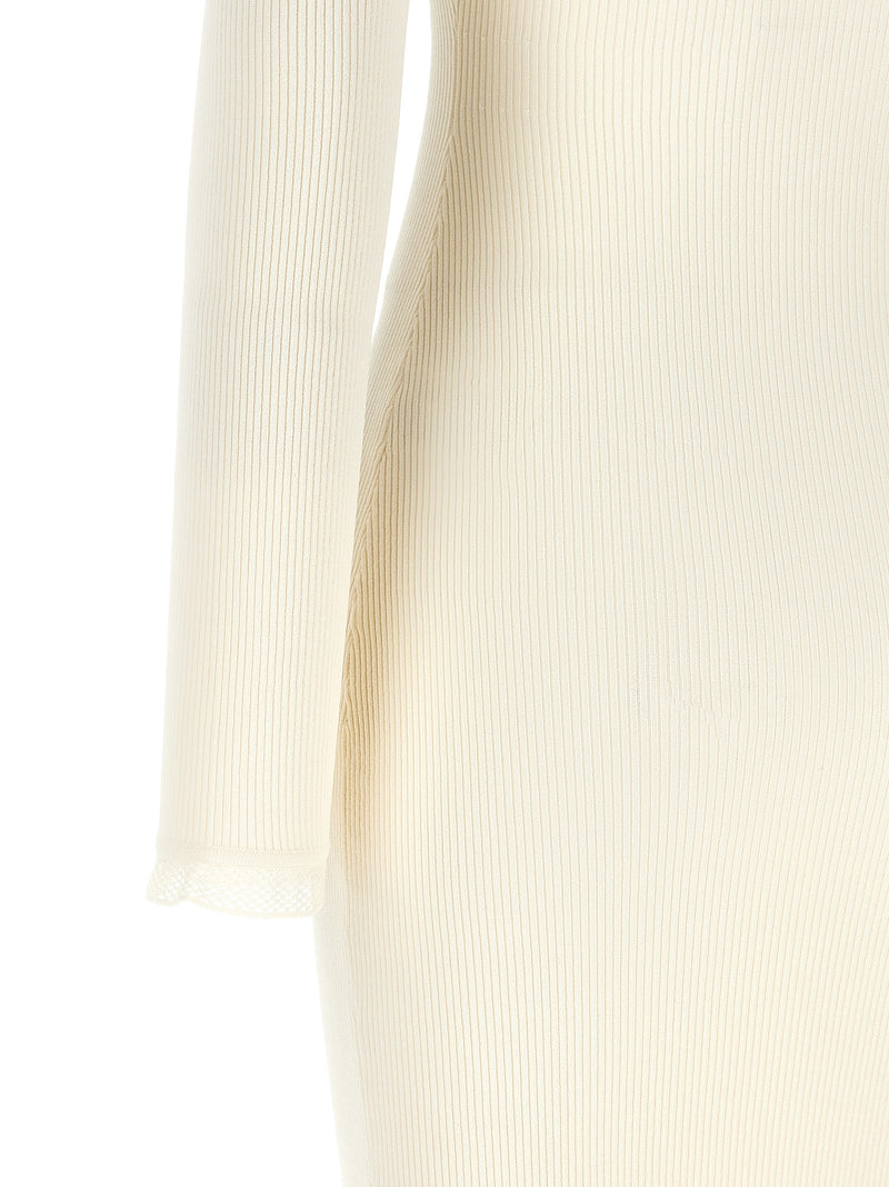 Elisabetta Franchi White Viscose Midi Dress
