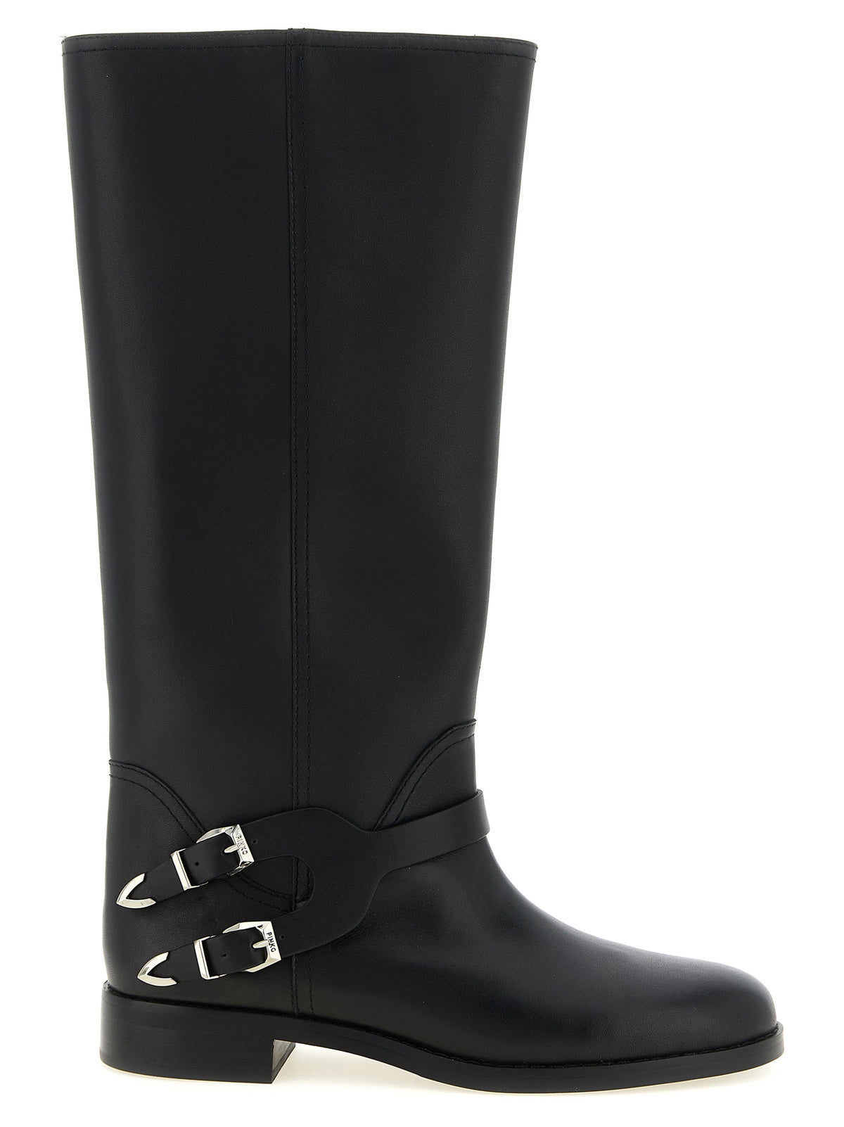 PINKO Cheval Black Cowhide Over The Knee Boots
