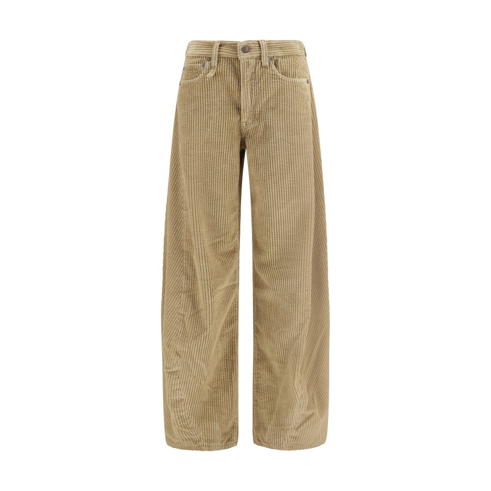 R13 Janine Brown Cotton Relaxed Fit Jeans