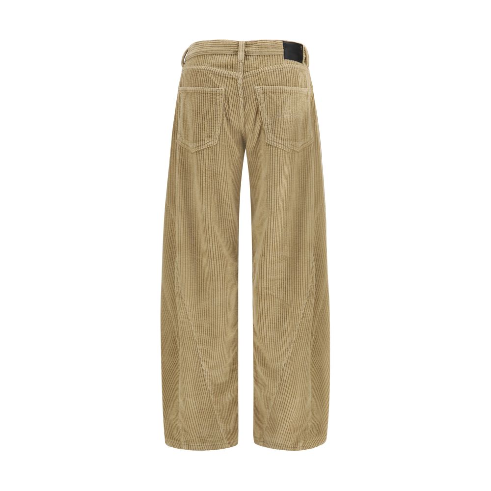 R13 Janine Brown Cotton Relaxed Fit Jeans