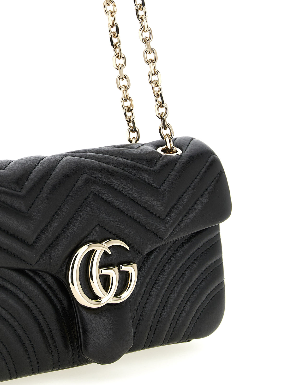 Gucci GG Marmont Black Lamb Leather Shoulder Bag