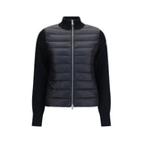 Moncler Black Quilted Knit Cardigan for Women