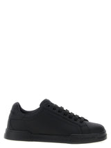 Dolce & Gabbana Black Calfskin Portofino Low Top Sneakers