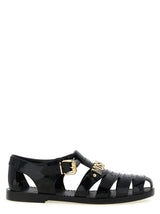 Moschino Black PVC Flat Sandals for Men