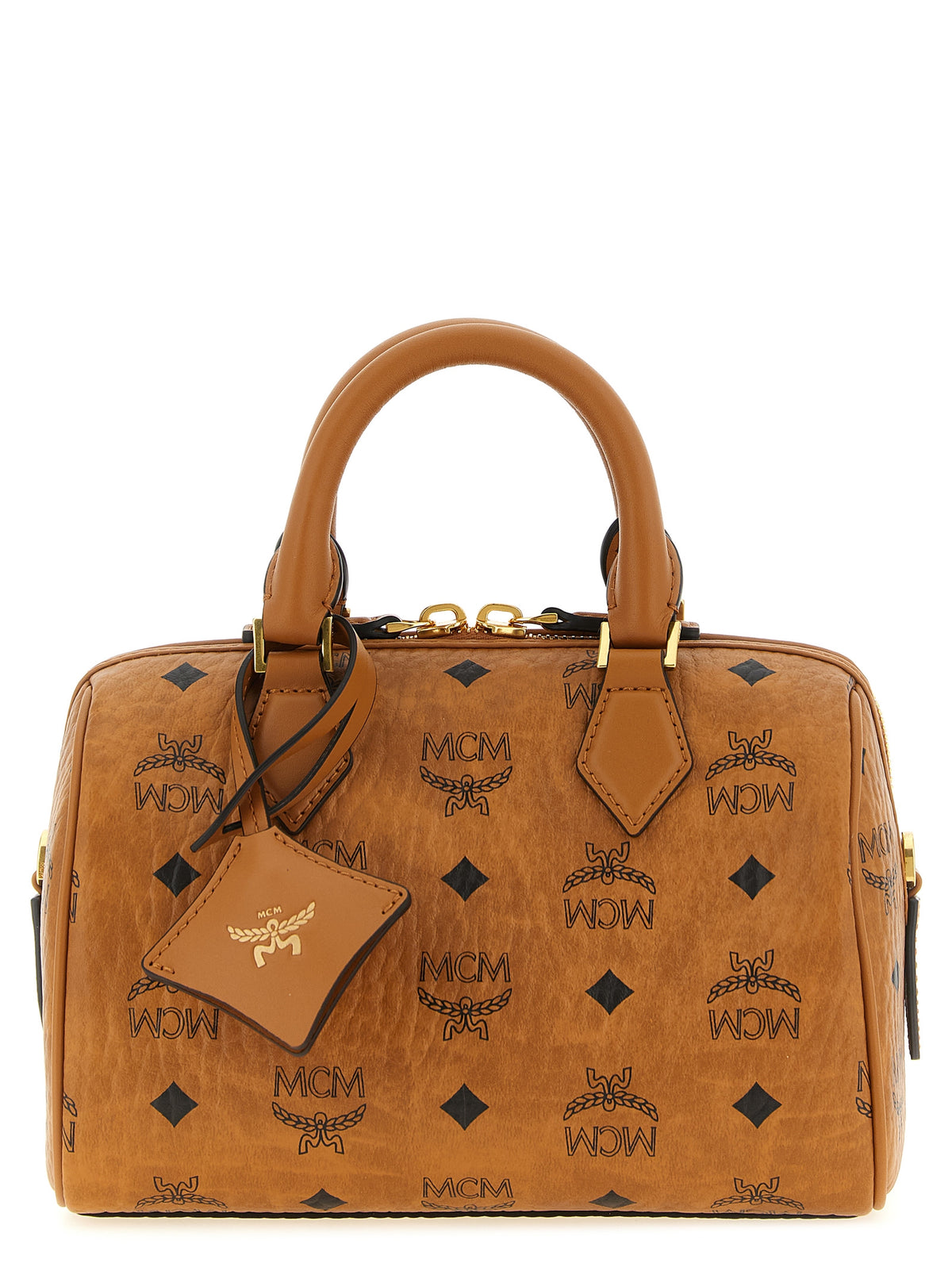 MCM Ella Boston Brown Polyethylene Handbag
