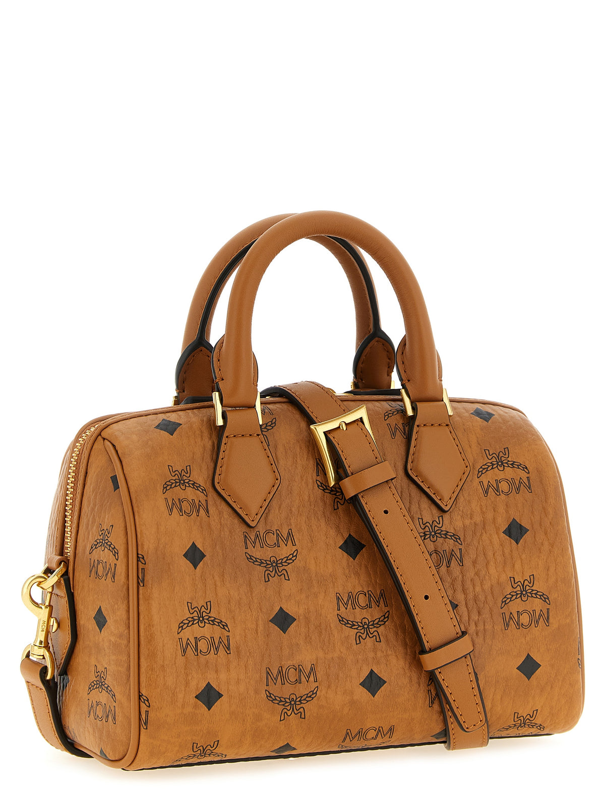 MCM Ella Boston Brown Polyethylene Handbag
