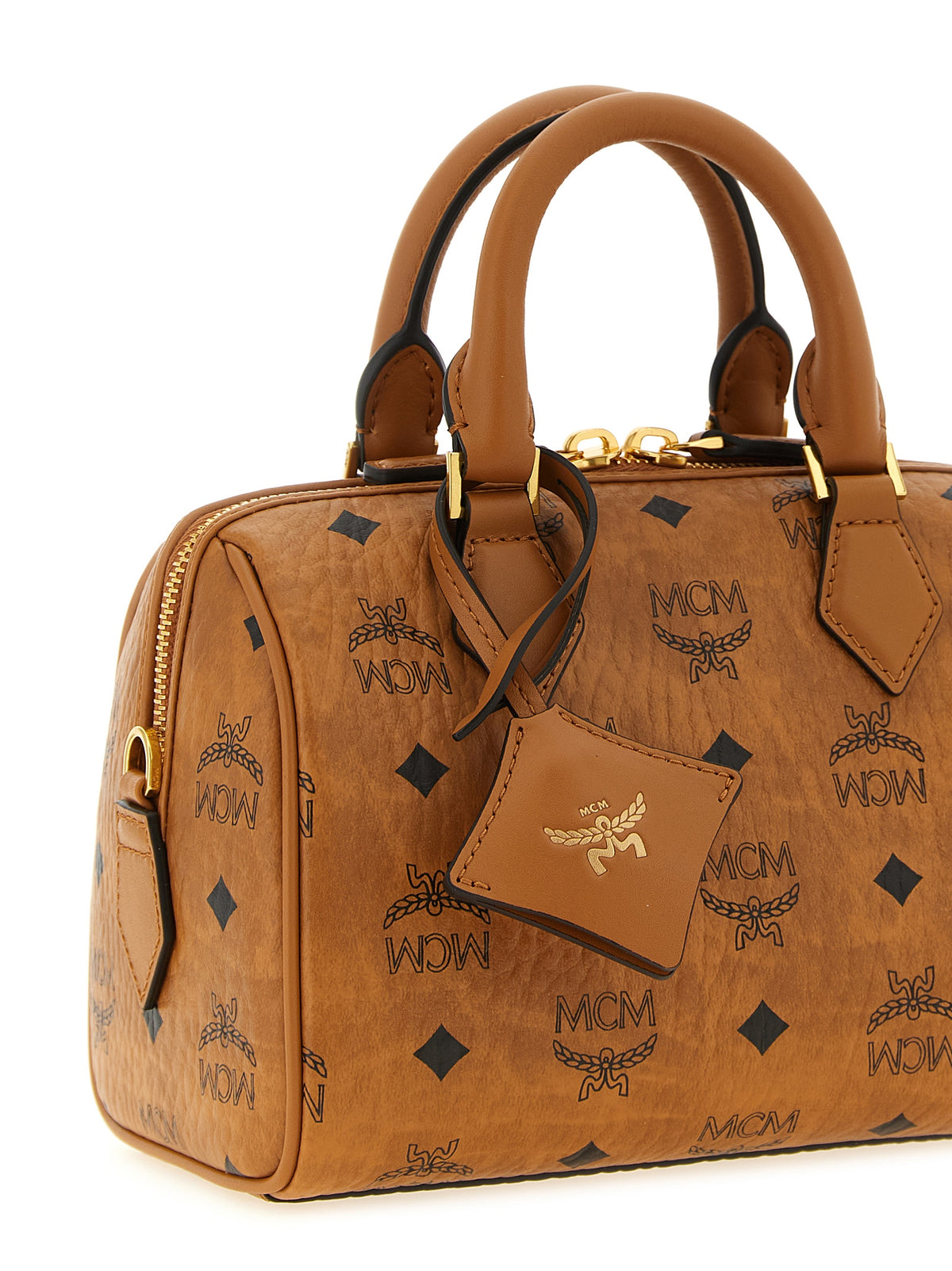 MCM Ella Boston Brown Polyethylene Handbag