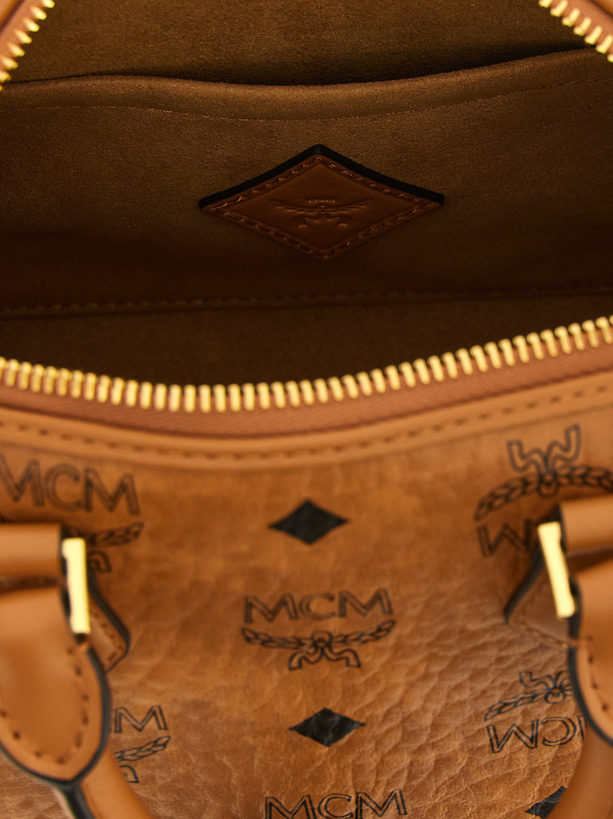 MCM Ella Boston Brown Polyethylene Handbag