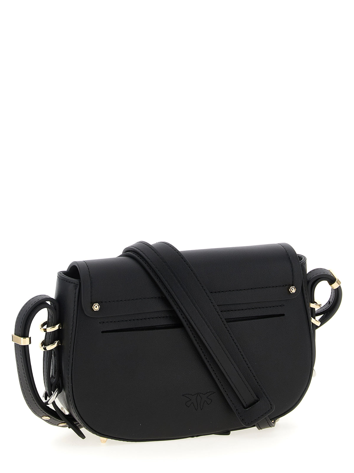 PINKO Saddle Mini Black Calfskin Crossbody Bag
