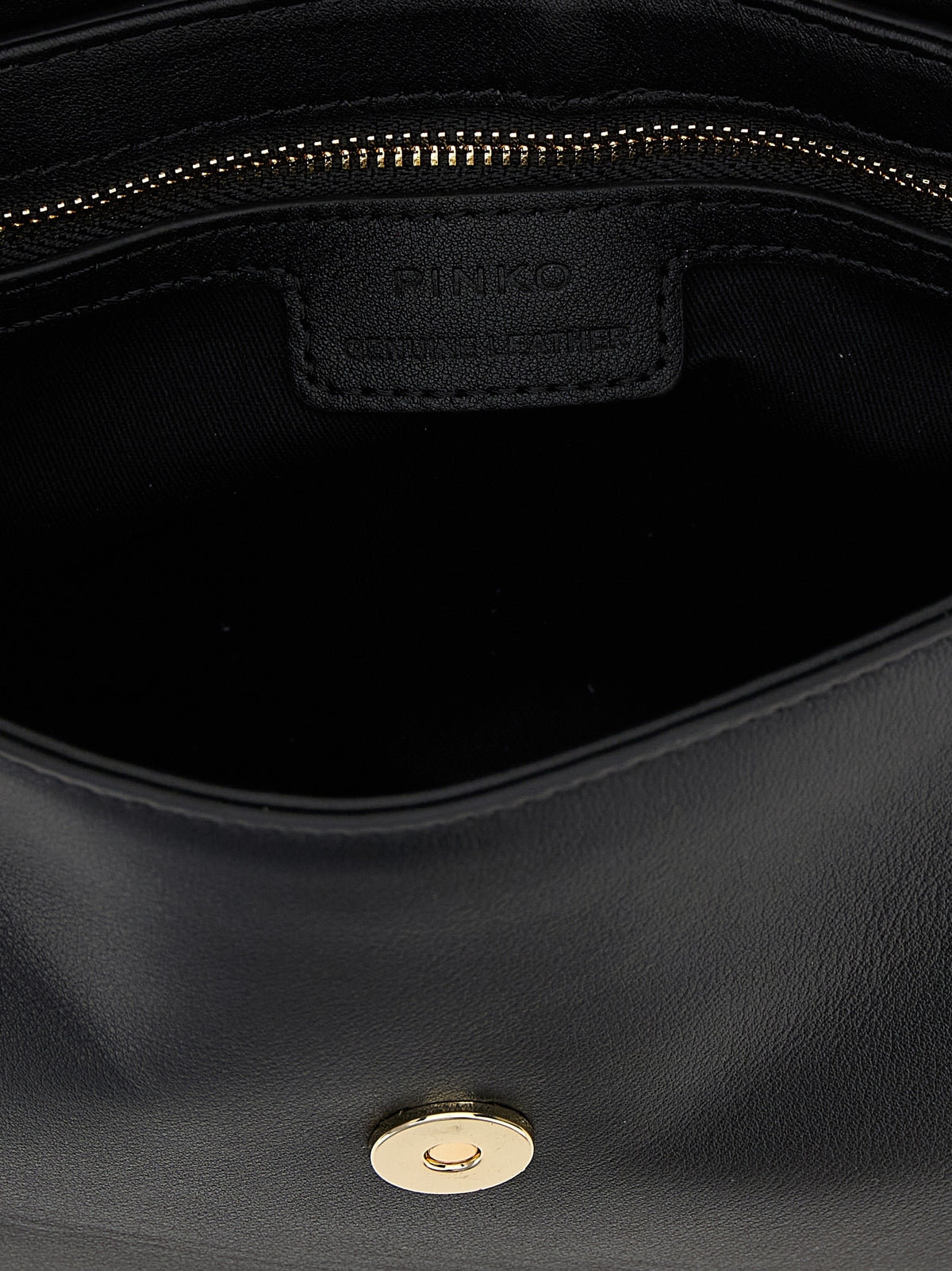 PINKO Saddle Mini Black Calfskin Crossbody Bag