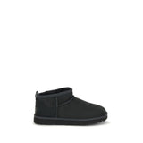 UGG Black Suede Leather Ankle Boots - Classic Ultra Mini