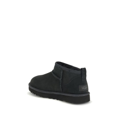 UGG Black Suede Leather Ankle Boots