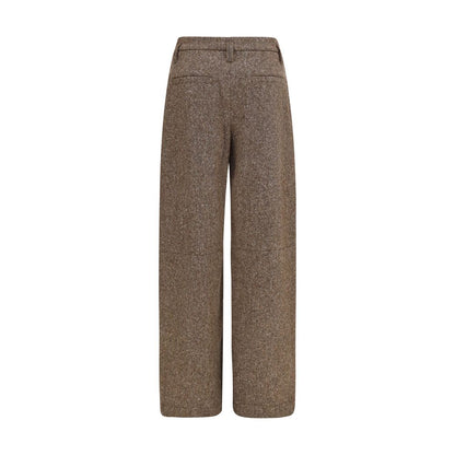 Brunello Cucinelli Brown Wool Oves Aries Casual Pants
