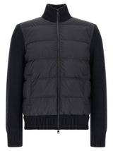 Moncler Blue Polyester Cardigan - Luxury Layering for Men