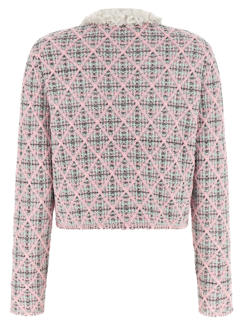 Self-Portrait Multicolor Cotton Cardigan