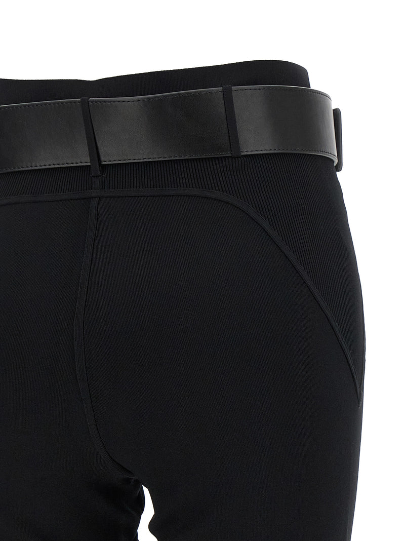 Self-Portrait Black Viscose Leggings