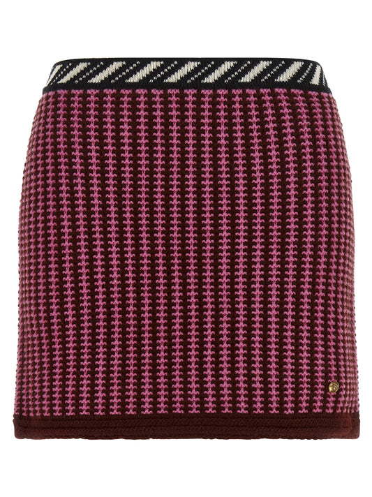 Versace Multicolor Virgin Wool Long Skirt