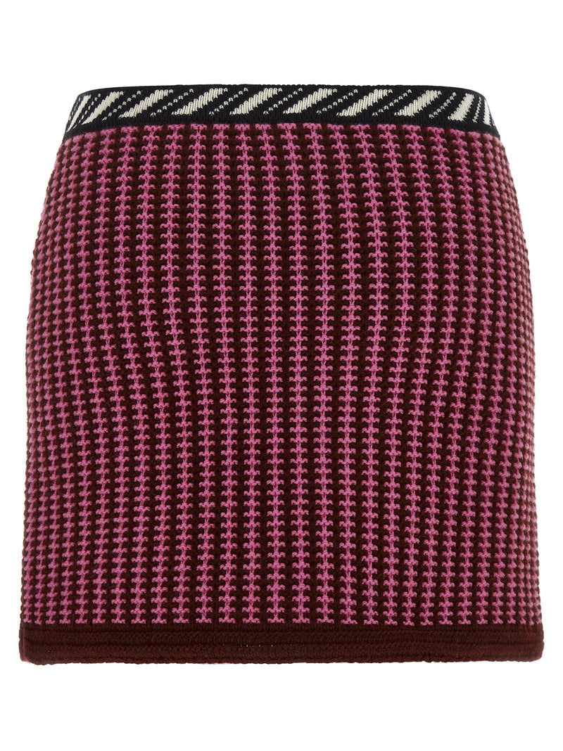 Versace Multicolor Virgin Wool Long Skirt