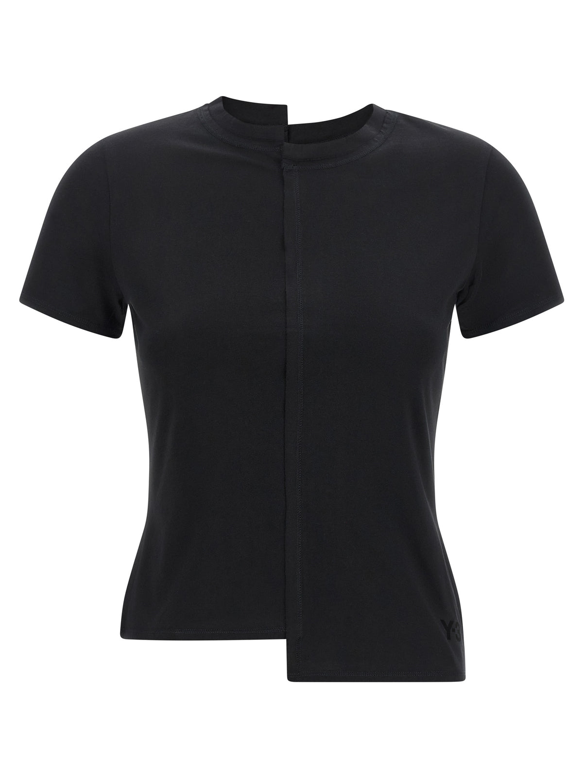 Y-3 Black Cotton Fitted T-Shirt for Women