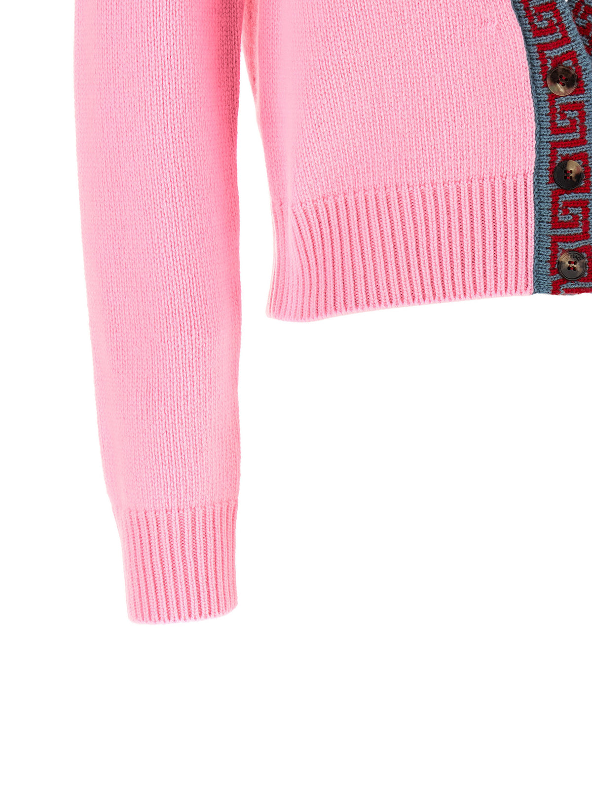 Versace Multicolor Virgin Wool Cardigan for Women