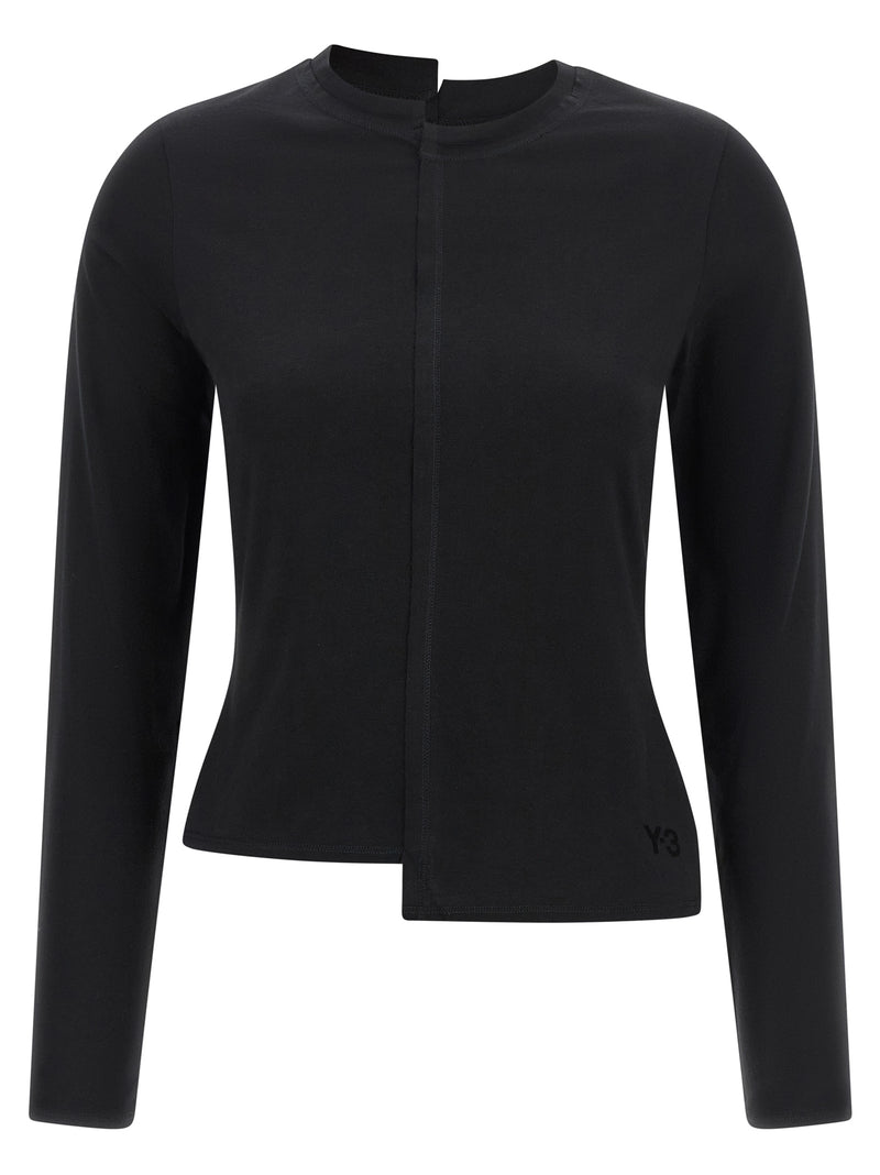 Y-3 Black Cotton Long Sleeve T-Shirt