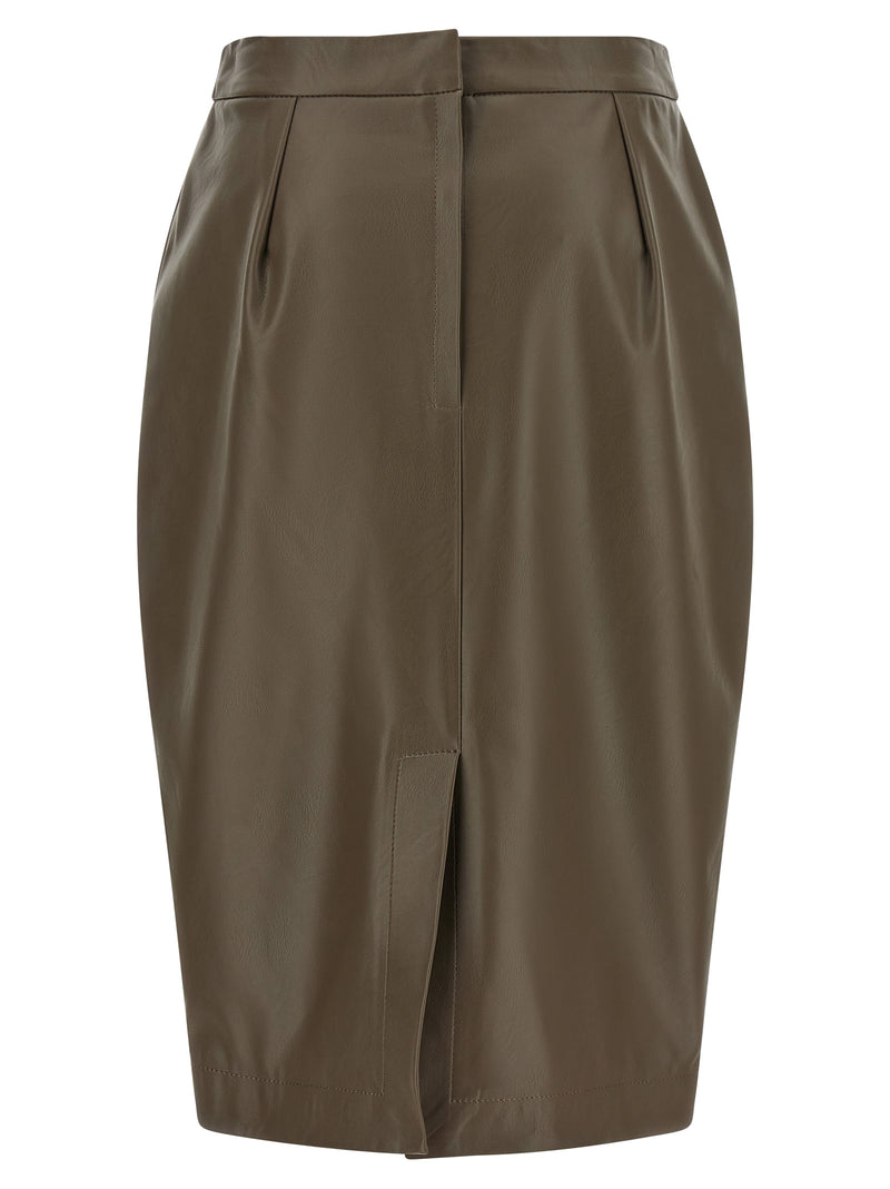 Stella McCartney Brown Polyester Midi Skirt