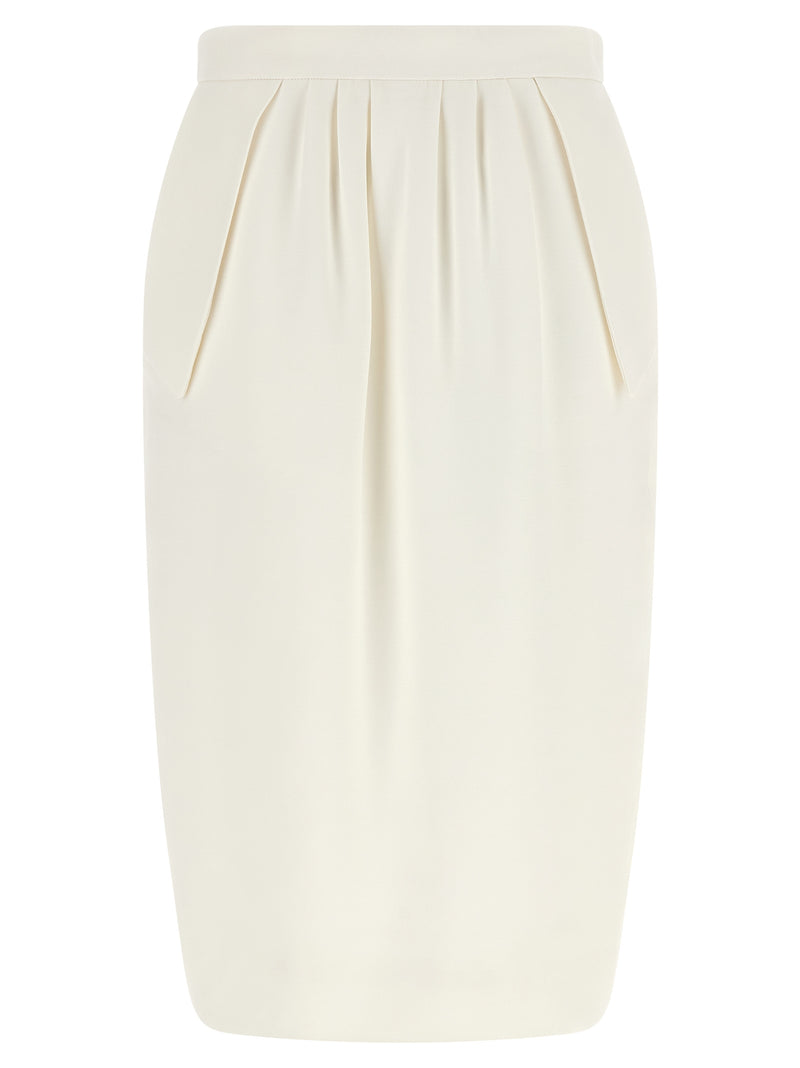 Stella McCartney White Polyester Midi Skirt