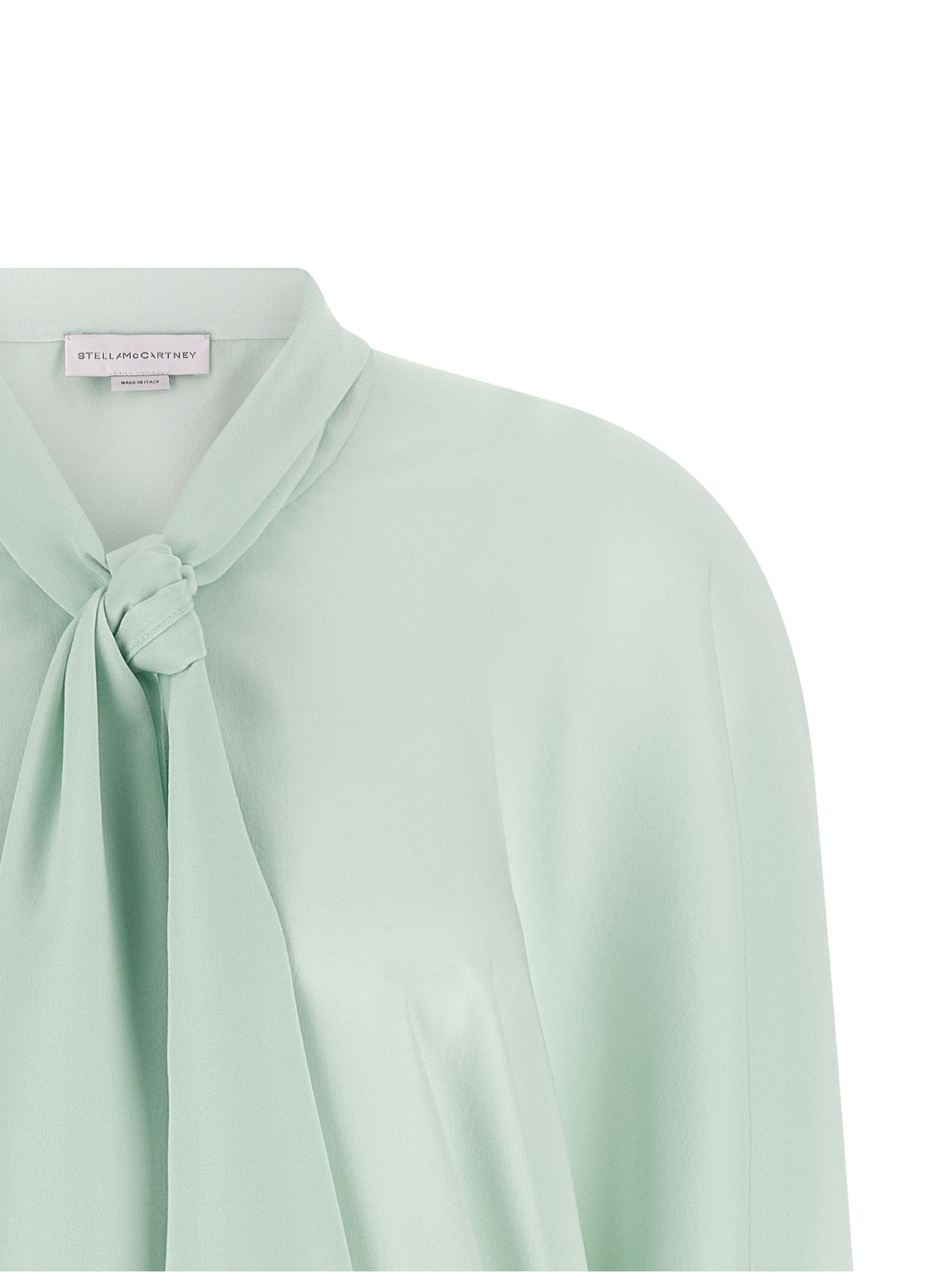 Stella McCartney Bicolor Silk Blouse - Mint Green